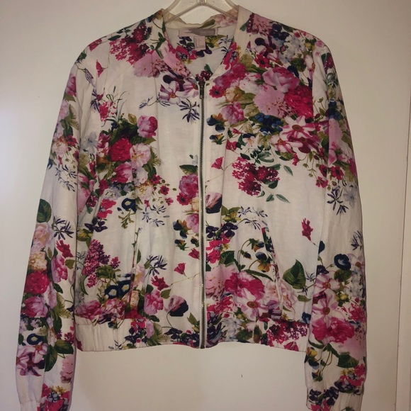 Multi-Color Floral Zip Up Jacket - Picture 1 of 4